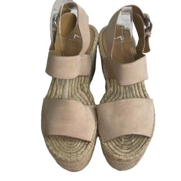 MARC FISHER Pink Renni Espadrille Platform Wedge Heel Sandals Size 9 Strappy a24 - Picture 3 of 10